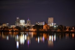 Sloan's Lake Skyline at Night || Denver