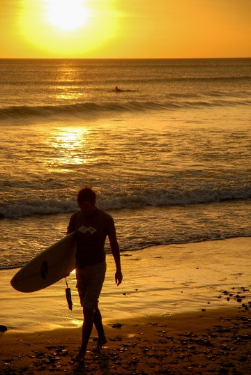 Surfer at Sunset || Playa Madera, Nicaragua