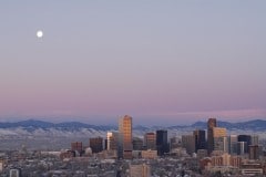 Moonrise over Denver || Colorado