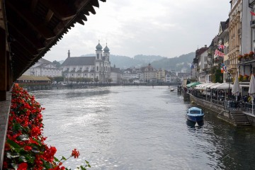 View of Town from Chapel Bridge || Lucerne, Switzerland